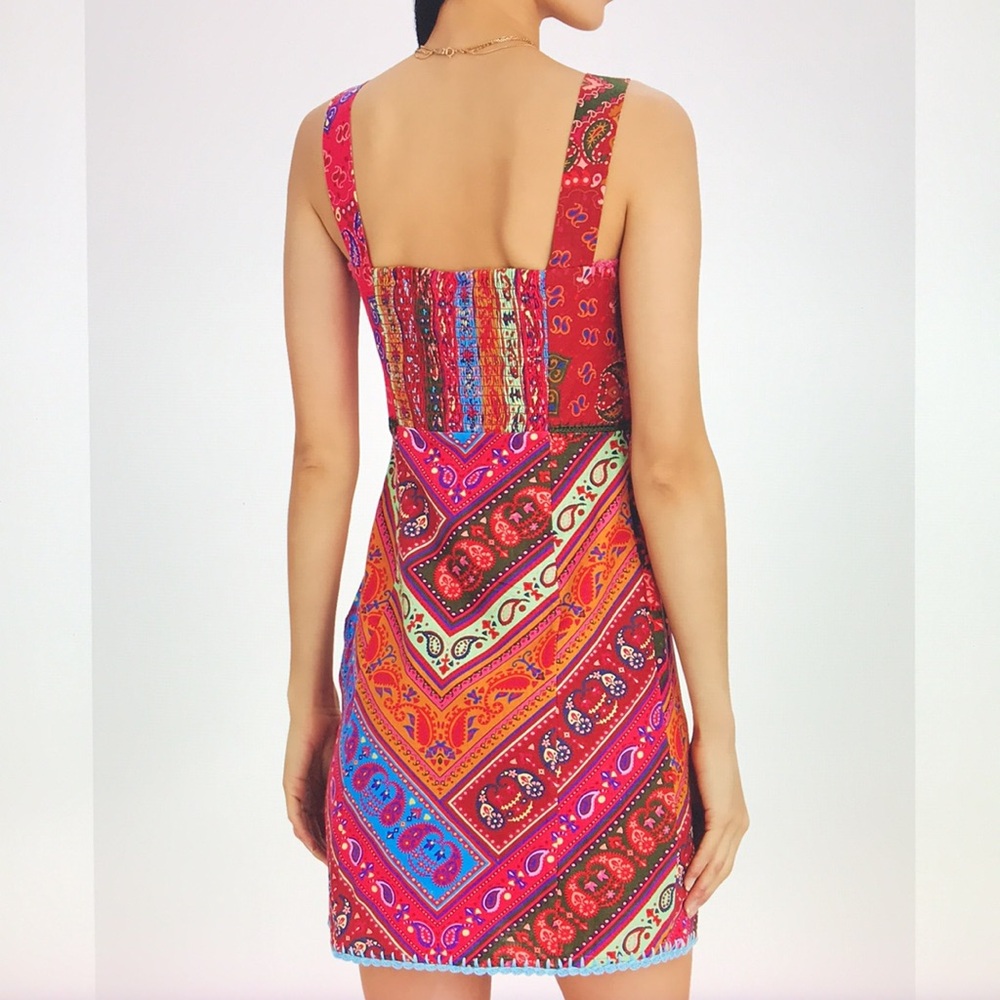 FARM Rio colorful bandana mini dress XS - Picture 14 of 16